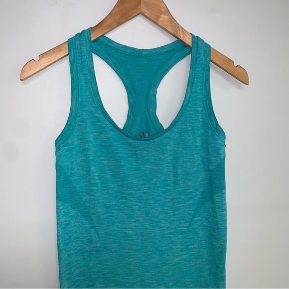 Victoria’s Secret Sport Tank Top Size Small Blue Teal Seamless Racerback Workout - Picture 4 of 6